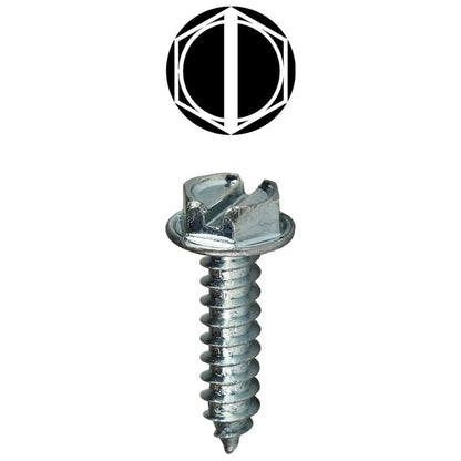 Sheet Metal Screw, #8, 1/2 in L, Slotted Drive, Zinc Plated