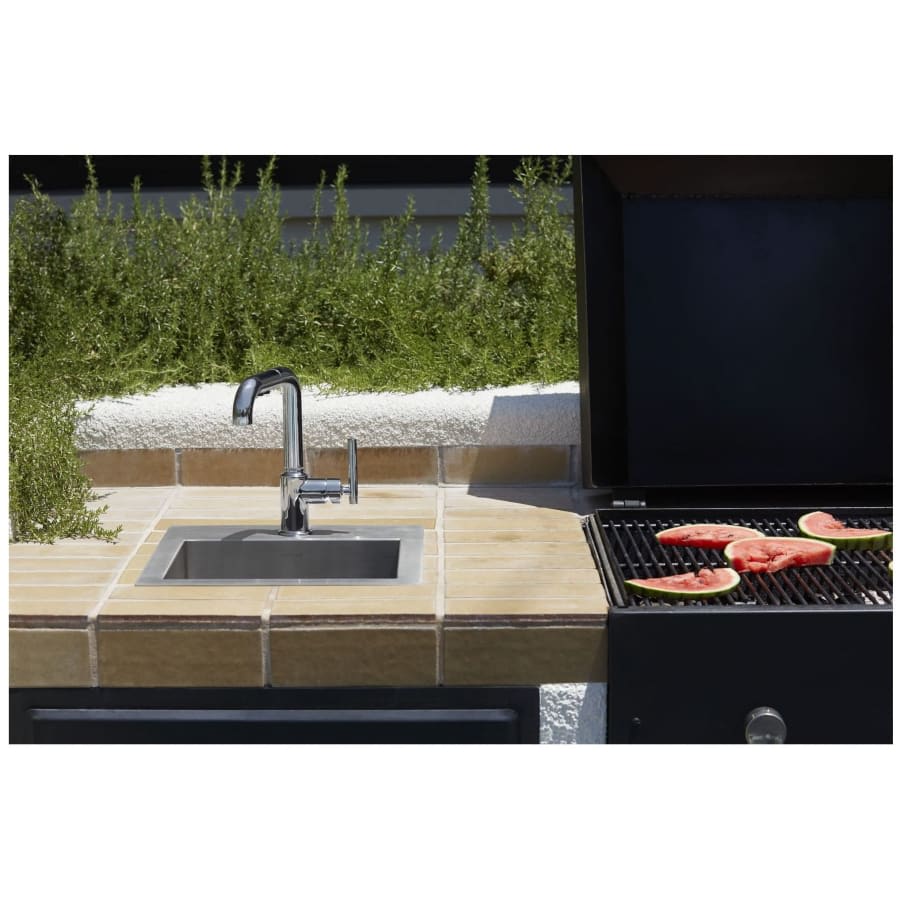 Vault 15" Drop In or Undermount Single Basin Stainless Steel Bar Sink with Single Faucet Hole