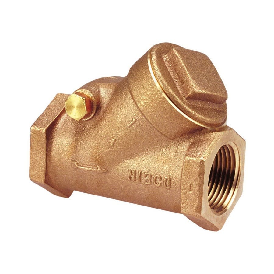 Swing Check Valve, 1-1/4 in, FNPT, Bronze