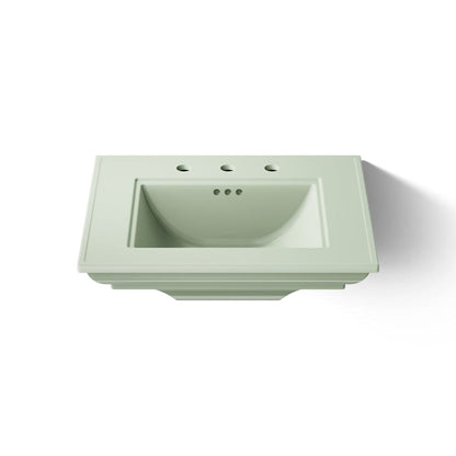 Memoirs Stately 24-1/2" Fireclay Pedestal Sink with Overflow and 3 Faucet Holes at 8" Centers