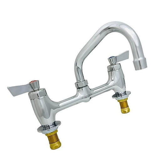 Kitchen Faucet, Deck Mount, ADA, 2 Lever Handles, 2-Hole, Polished Chrome
