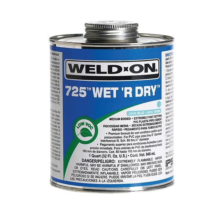 725™ Medium Body Cement, 1 qt, Aqua Blue, For PVC