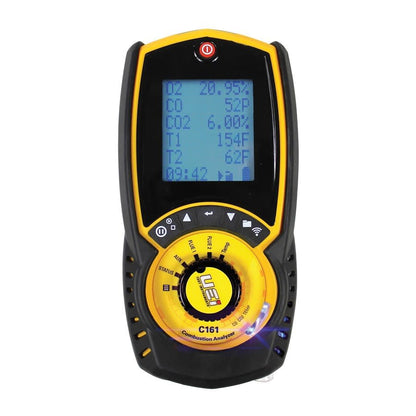 Flue Gas Combustion Analyzer With Carbon Dioxide Sensor, LCD Display, AA Battery