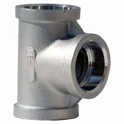 Tee, 1-1/2 in, Socket Weld, 304/304L Stainless Steel, 150 lb