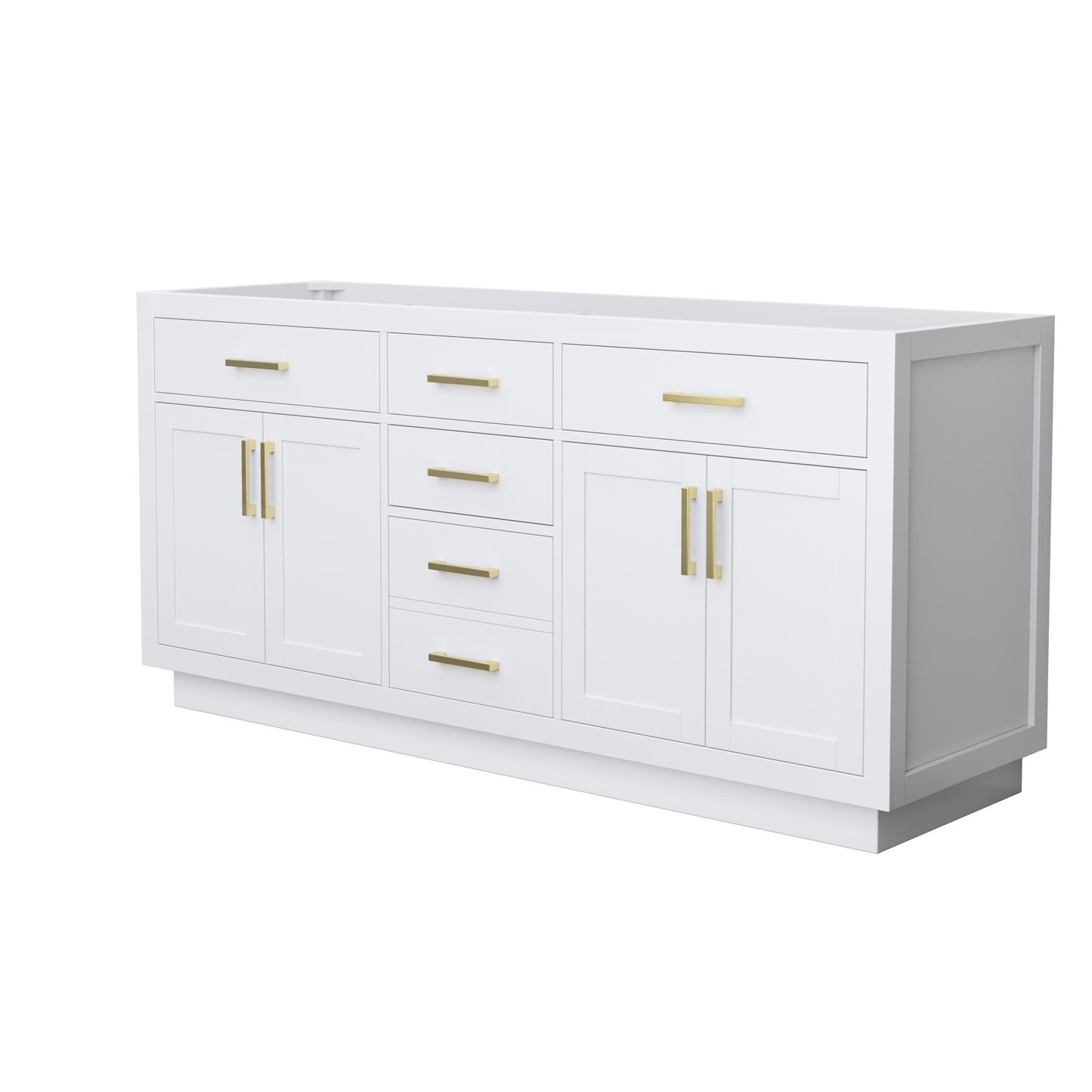 Beckett Double Bathroom Vanity with Toe Kick - 71W x 34.25H x 21.5D