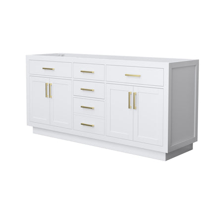 Beckett Double Bathroom Vanity with Toe Kick - 71W x 34.25H x 21.5D