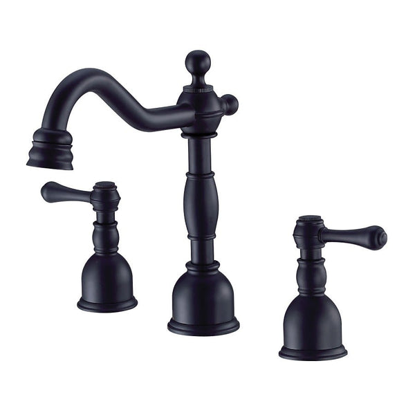 Opulence® Widespread Lavatory Faucet, ADA, 2 Handle, 3-Hole, 1.2 gpm, Satin Black