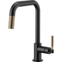 Litze Single Handle Square Arc Pull Down Kitchen Faucet with Knurled Handle - Limited Lifetime Warranty