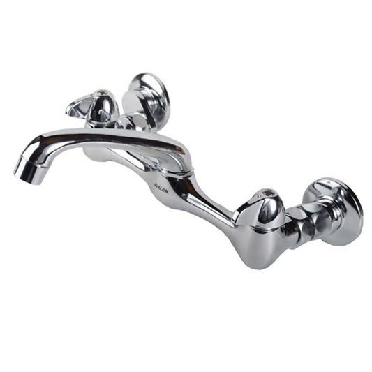 Utility Sink Faucet, Deck Mount, Wing Handle, Polished Chrome