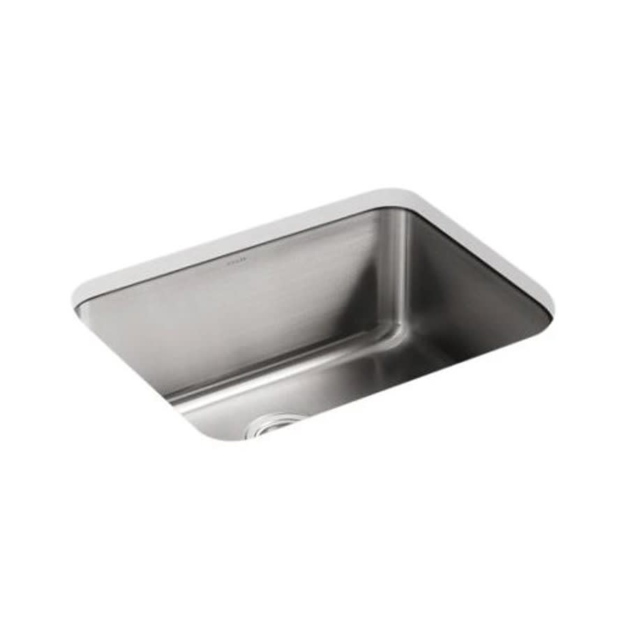 Undertone® Single Bowl Kitchen Sink, Under Mount, 23 x 17-1/2 in, 9-1/2 in Bowl Depth, 18 ga Satin Steel, Stainless