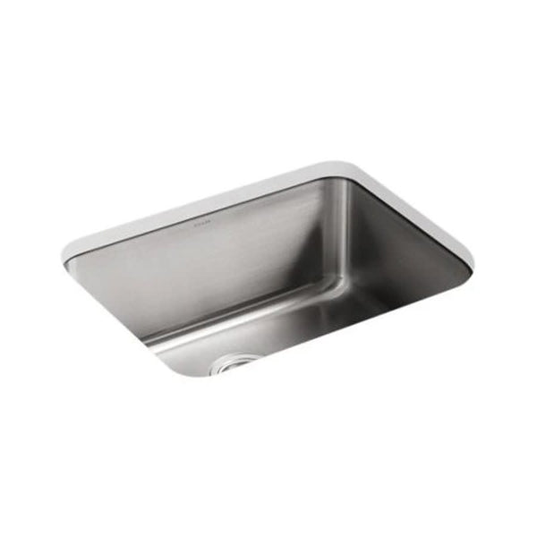 Undertone® Single Bowl Kitchen Sink, Under Mount, 23 x 17-1/2 in, 9-1/2 in Bowl Depth, 18 ga Satin Steel, Stainless