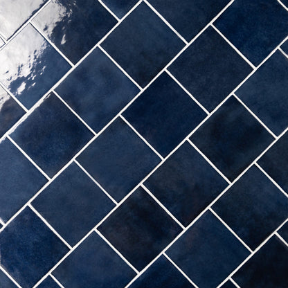 Cloé 5X5 Glossy Ceramic Tile in Blue