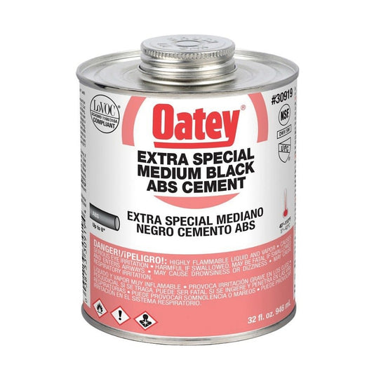 Medium Body Cement, 1 qt, Black, For ABS