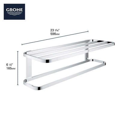 Selection 23-7/16" Towel Rack with Integrated Towel Bar