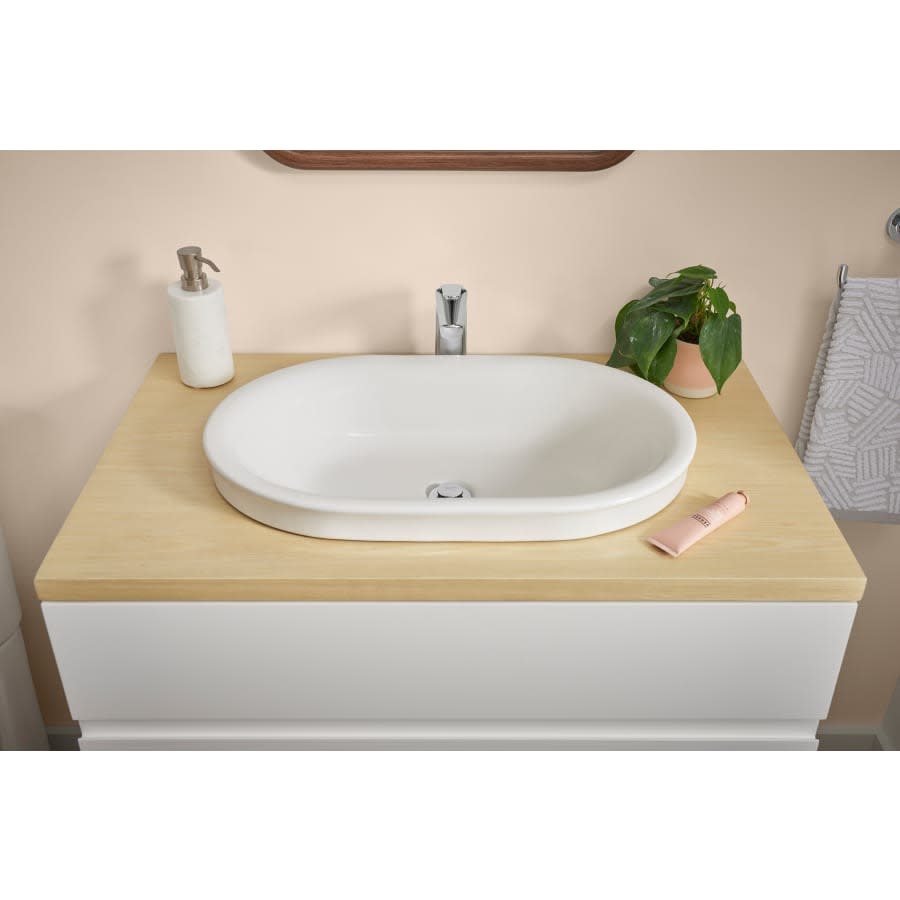 Studio S 22-1/2" Oval Vitreous China Vessel Bathroom Sink with Overflow