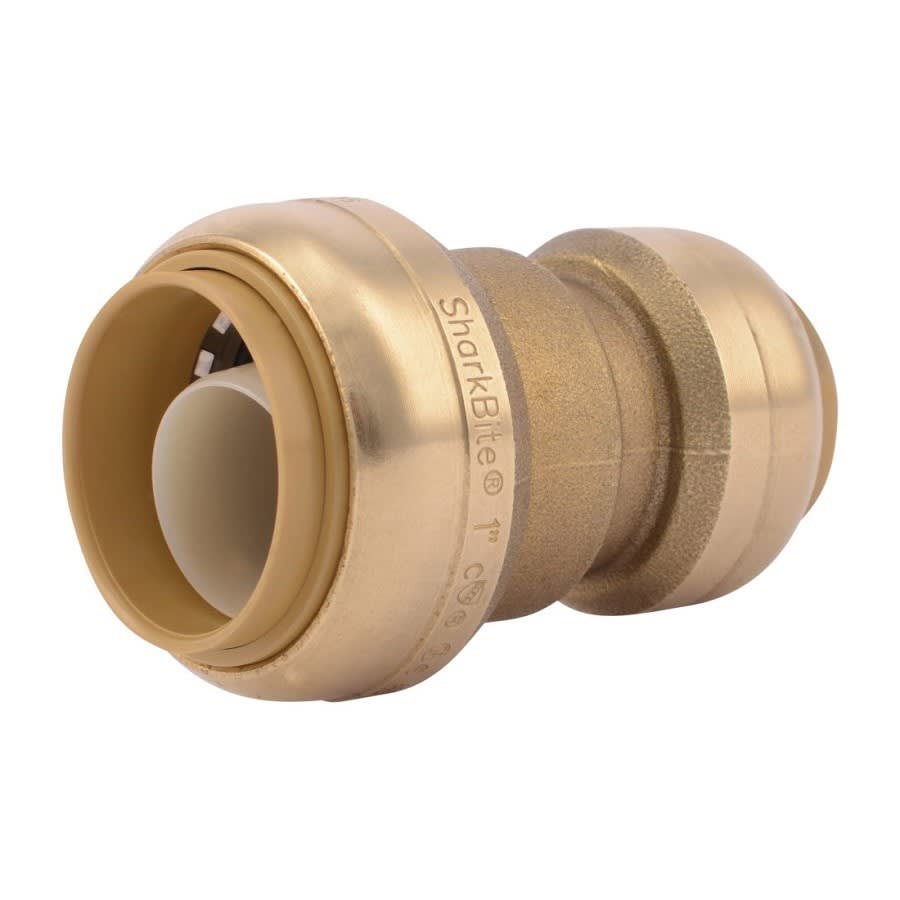 Reducer Coupling, 1 x 3/4 in, Push, Brass