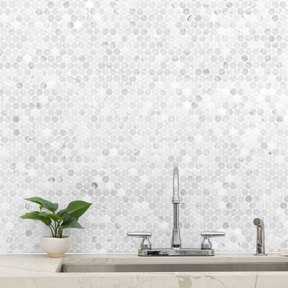 Carrara White Round Pattern Honed