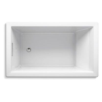 Underscore Rectangle 60" Drop In or Undermount Acrylic Soaking Tub with Reversible Drain