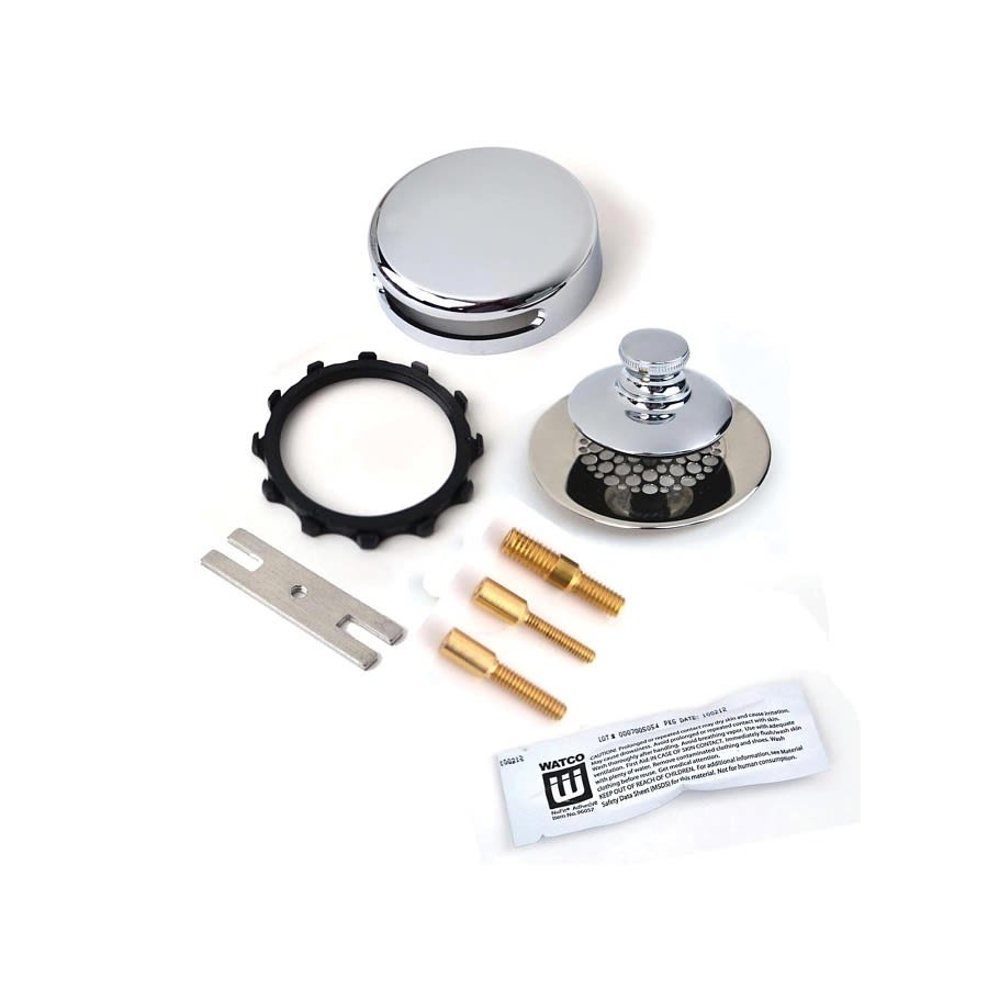 Bath Drain Trim Kit, Push & Lift, Polished Chrome