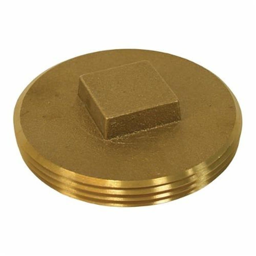 Raised Head Plug, 2 in, MNPT, Brass, Rough Brass
