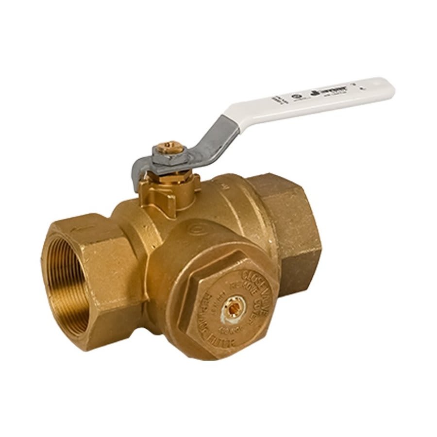 1-Piece Ball Valve, 3/4 in, FNPT, Full Port, Plated Brass Ball, Brass