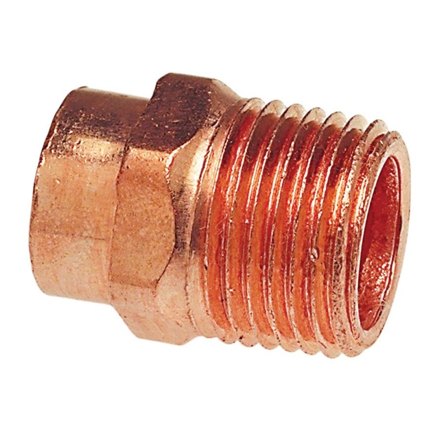 Male Adapter, 1/4 x 1/2 in, C x MNPT, Copper