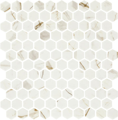 Uptown Glass Posh Spritzer Hexagon 1X1 Matte