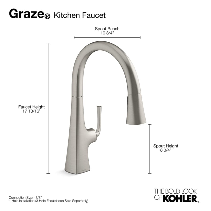 Graze 1.5 GPM Single Hole Pull Down Kitchen Faucet