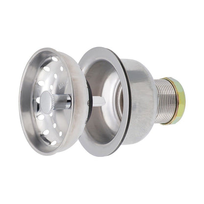 Deep Cup Basket Strainer, Stainless Steel, Polished Chrome