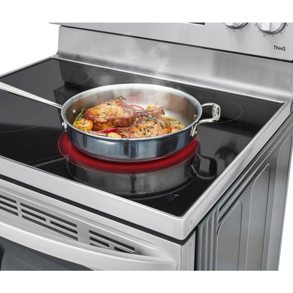 30"W6.3Cuft Electric Smoothtop Smart Range Stainless Steel