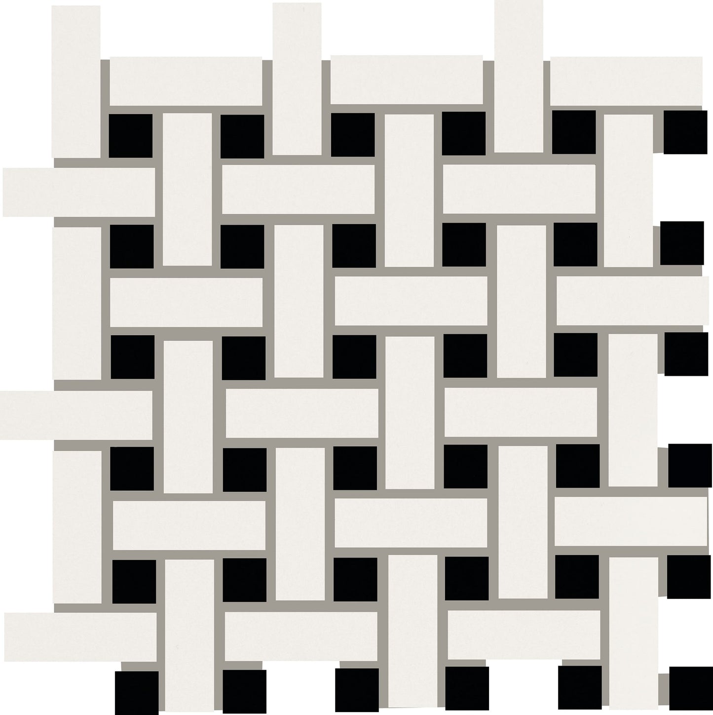 Color Story Mosaics White / Black / Matte Hexagon 1.5X1.5 Matte