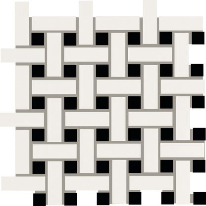 Color Story Mosaics White / Black / Matte Hexagon 1.5X1.5 Matte
