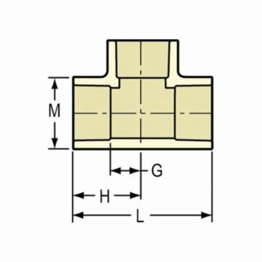 Tee, 1 in, Socket, SCH 40/STD, CPVC