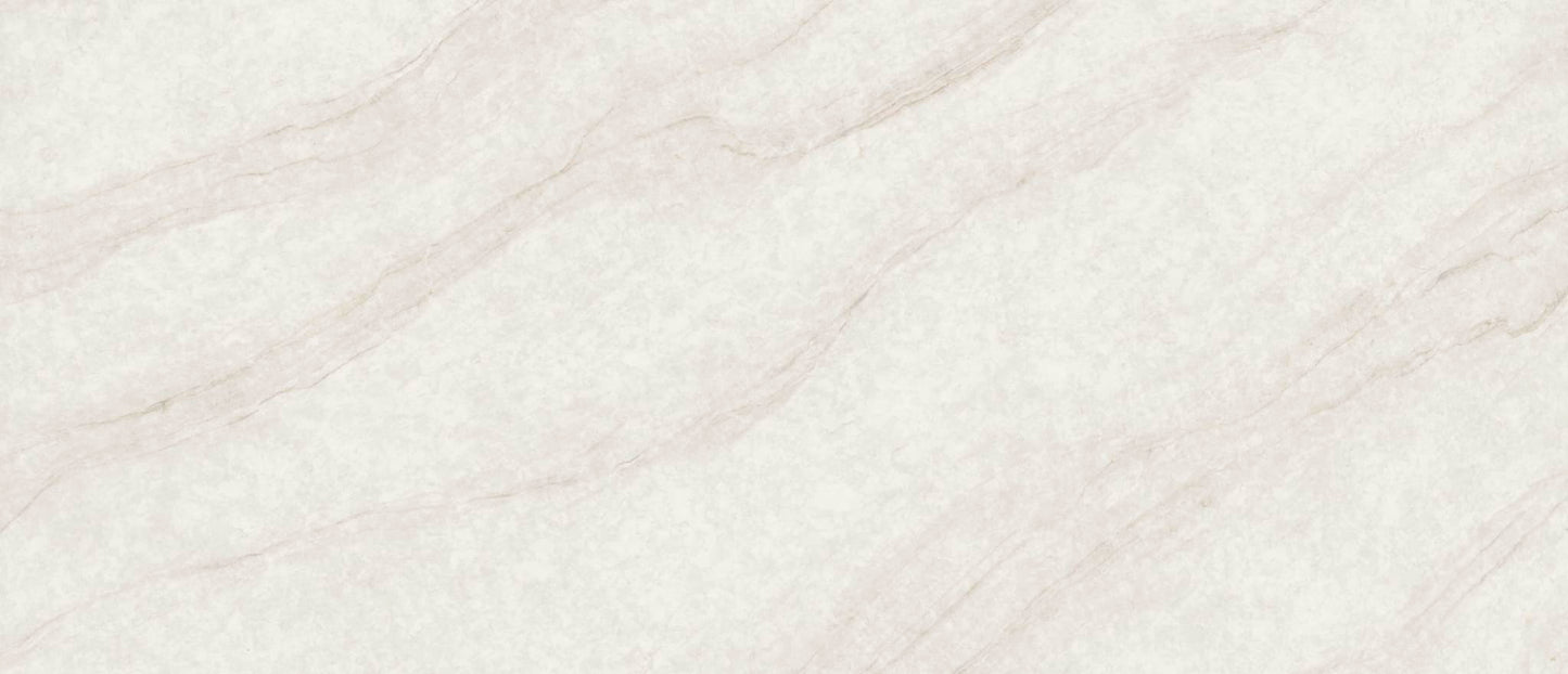 IvoriTaj polished quartz slab by MSI features a light beige surface with soft, wavy grayish veins for an elegant, smooth look.