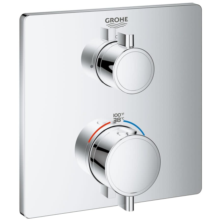 Grohtherm Thermostatic Valve Trim Only with Dual Lever Handles and Volume Control - Less Rough In