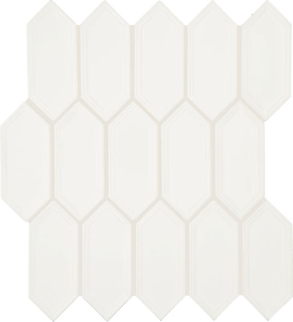 Luminique Arctic White Rectangle, Fluted 12X24 Glossy