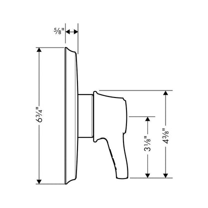 Metris C Pressure Balanced Tub & Shower Trim, ADA, Polished Nickel