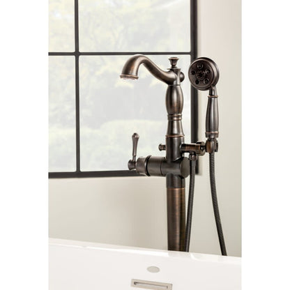 Cassidy Floor Mounted Tub Filler with Integrated Diverter and Hand Shower - Less Rough In