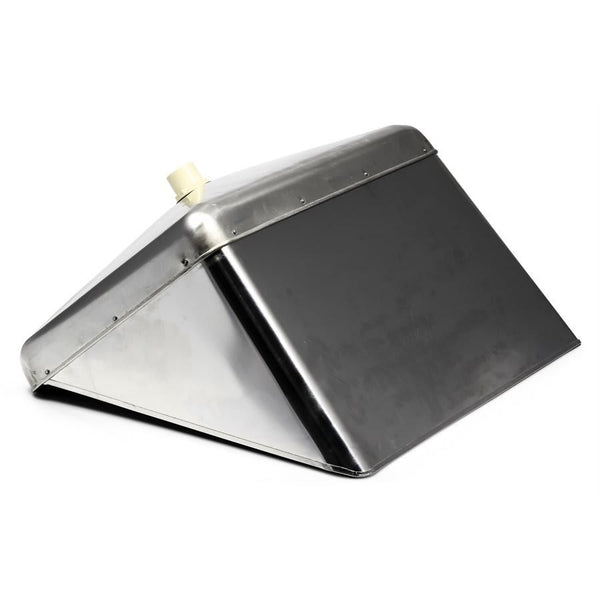 Tankless Heater Pan, Rectangular, 14-1/8 in Dia, Bottom Connection, Aluminum