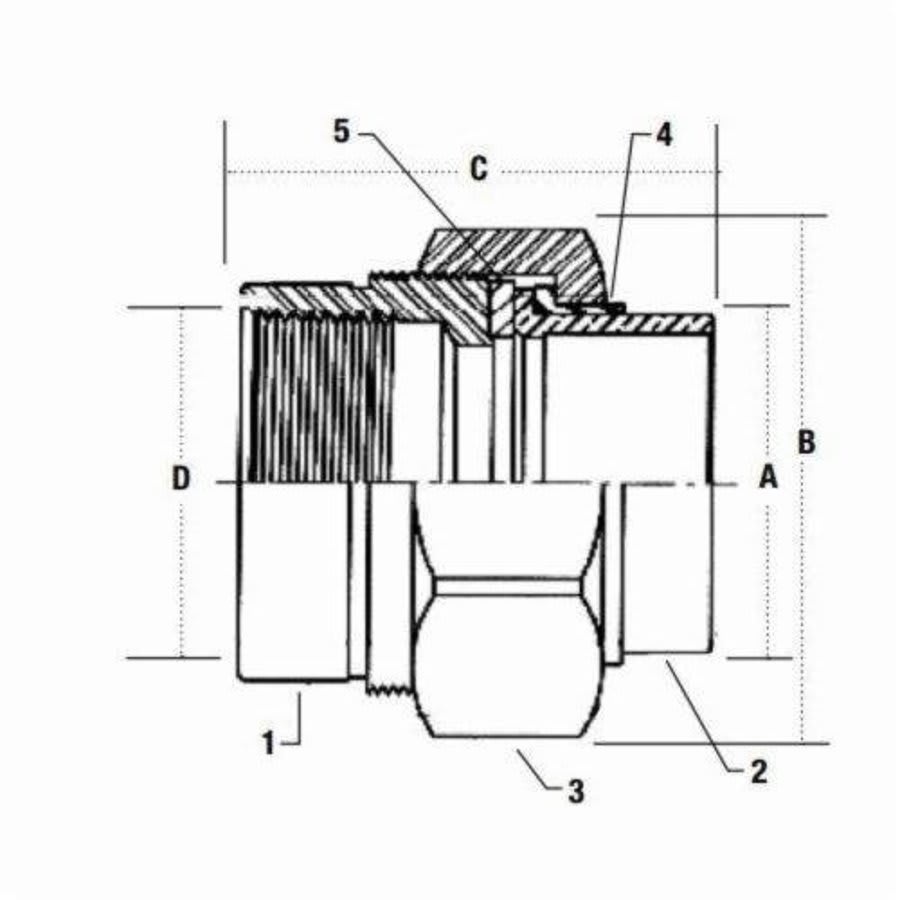 Dielectric Union, 1-1/2 in, C x FNPT