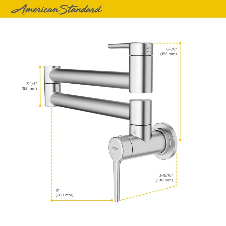 Studio S 4 GPM Wall Mounted Double-Jointed Pot Filler with 22" Spout Reach