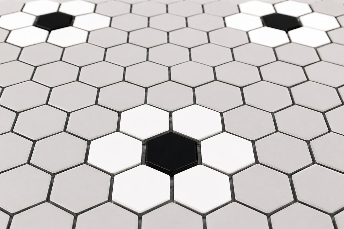 Flower White and Grey with Black Dot