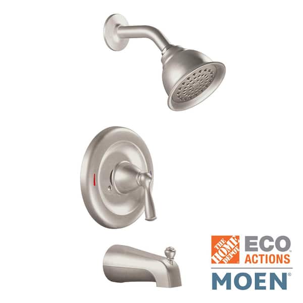 MOEN Banbury Single Handle 1-Spray Tub and Shower Faucet 1.75 GPM in Spot Resist Brushed Nickel (Valve Included) 82910SRN