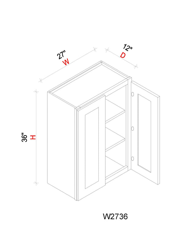 Wall Cabinet - 27"W x 36"H x 12"D