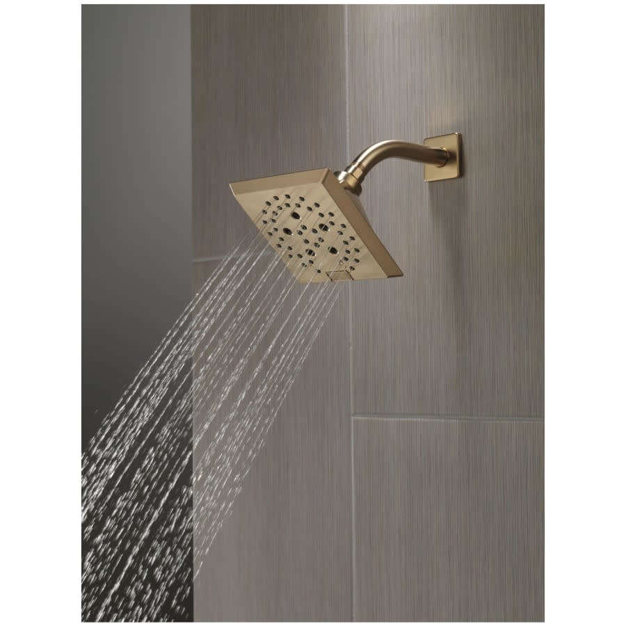 Universal Showering 5-13/16" Square 1.75 GPM Shower Head Full Spray Pattern with Touch Clean and H2Okinetic Technology