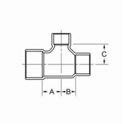 Tee, 3/4 x 1 in, C, Copper