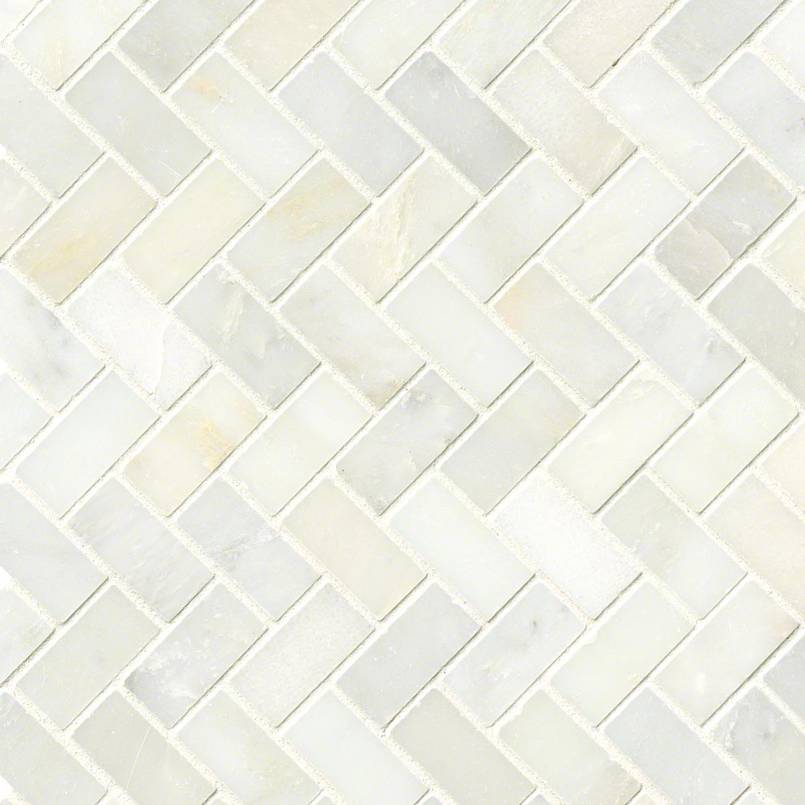 Greecian White Herringbone Pattern