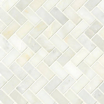 Greecian White Herringbone Pattern