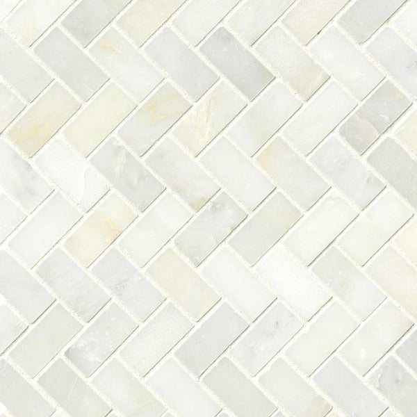 Greecian White Herringbone Pattern