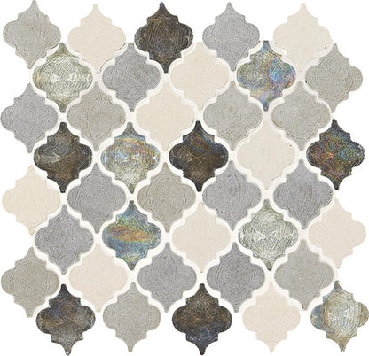 Decorative Accents Gris Et Blanc Raindrop, Straight Edge 1X2 Mix